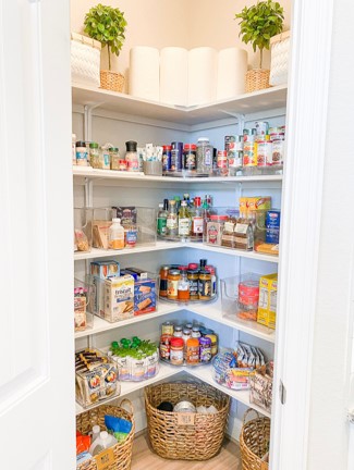 Peaceful pantry organization in Boerne, Texas with professional in-person home organizing by ClutterFree PHD.